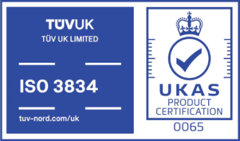 ISO 3834-2:2021 UKAS Certified Logo - Rayden Engineering Ltd